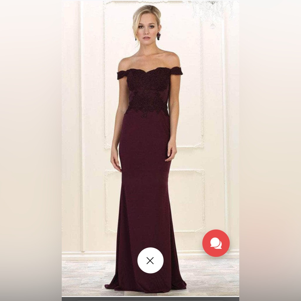 Eggplant Lace Evening Dress Size 6